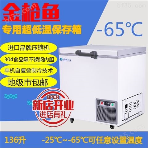 经济款-65度金qiang鱼超低温保鲜冷冻冰柜